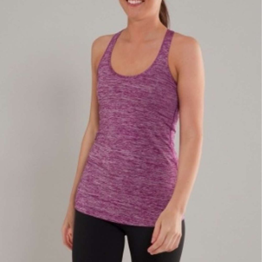⬇️ Lululemon Cool Racerback Heathered Dewberry Sz 8